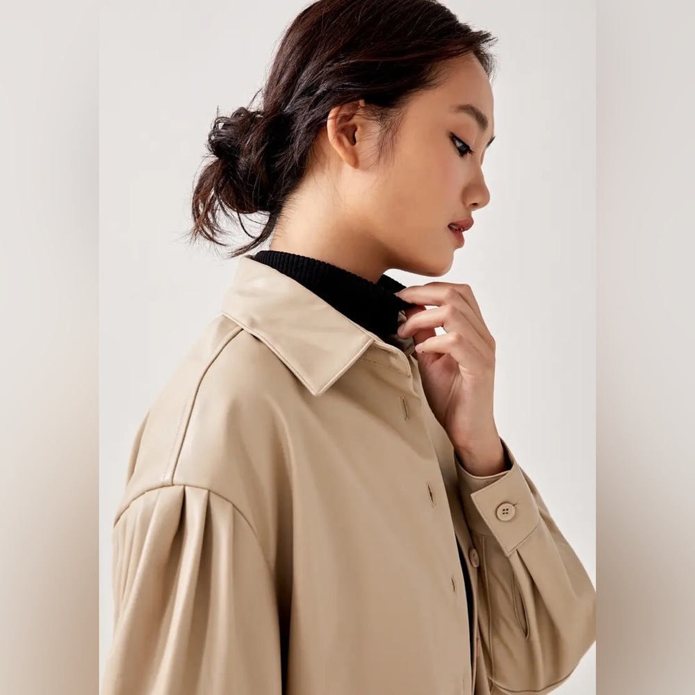 Love Bonito Lissie Pleather Puff Sleeve Shirt - Picture 7 of 15